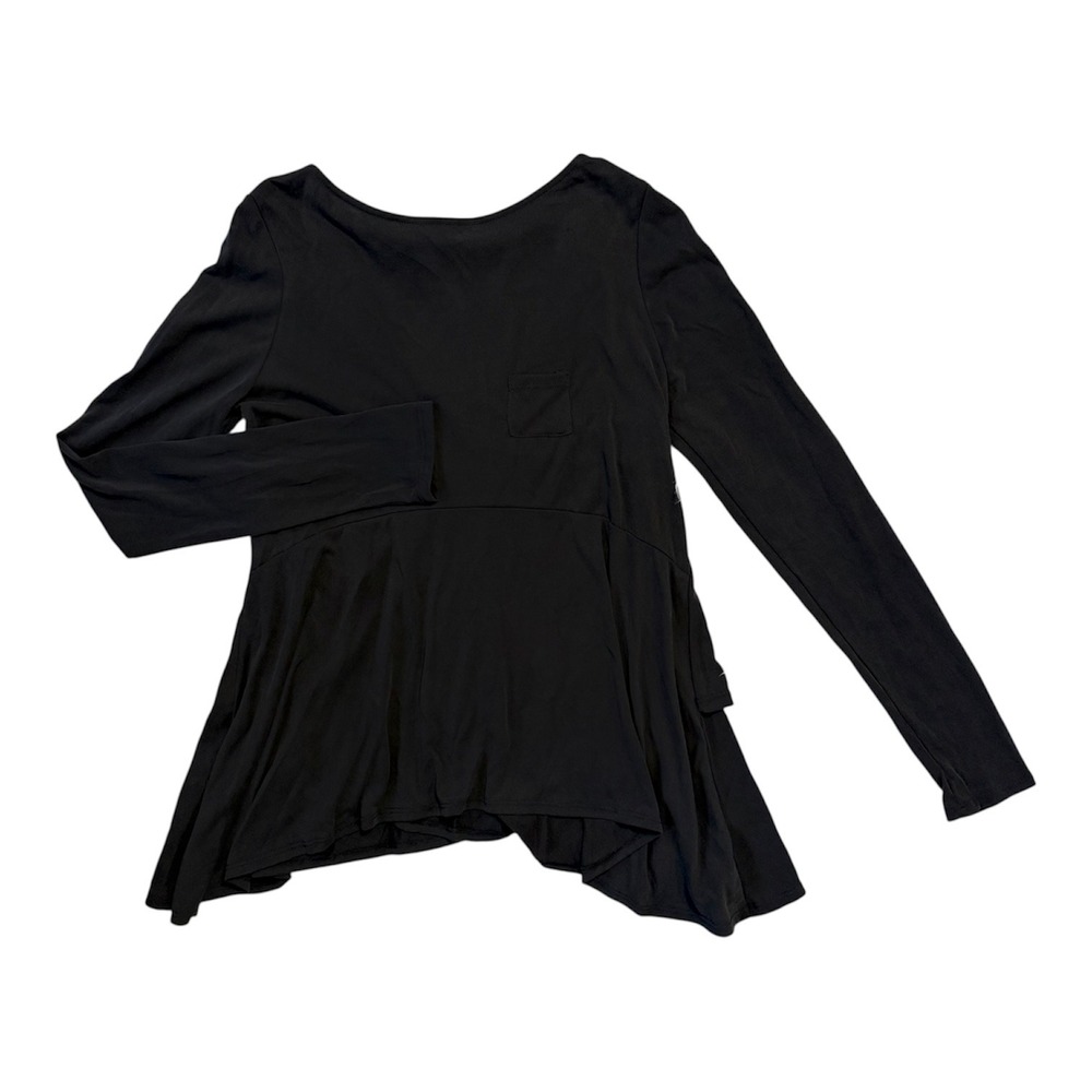 Everleigh Black Modal Peplum Wrap Long Sleeve‎ Top NWT Size Small